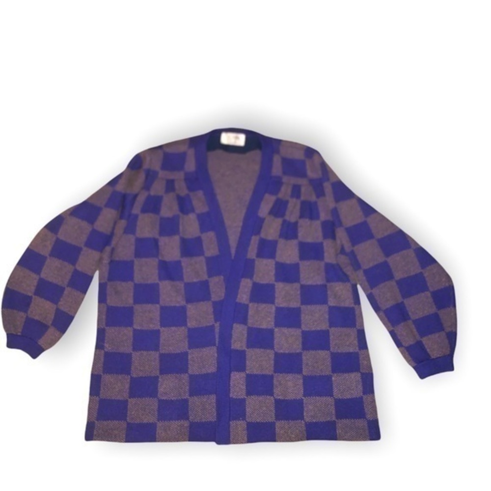 St. John for Neiman Marcus vintage blue gray cardigan sweater